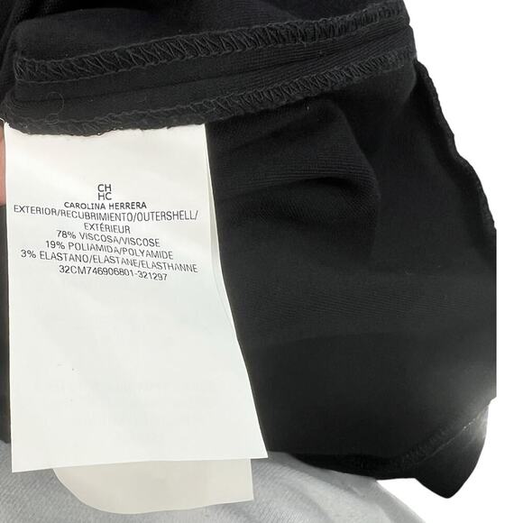 CH Carolina Herrera Dress Short Sleeve Ruffle Flounce Hem Ribbon Belt‎ Black XS - Picture 13 of 14